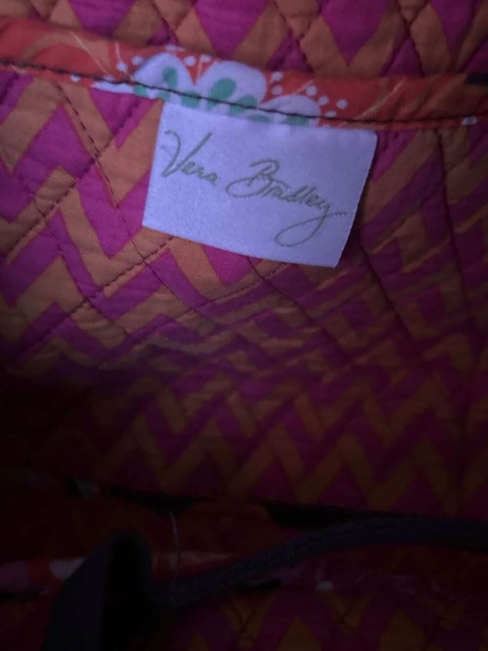 Vera Bradley Quilted Floral Tote in Pink, Orange & Green